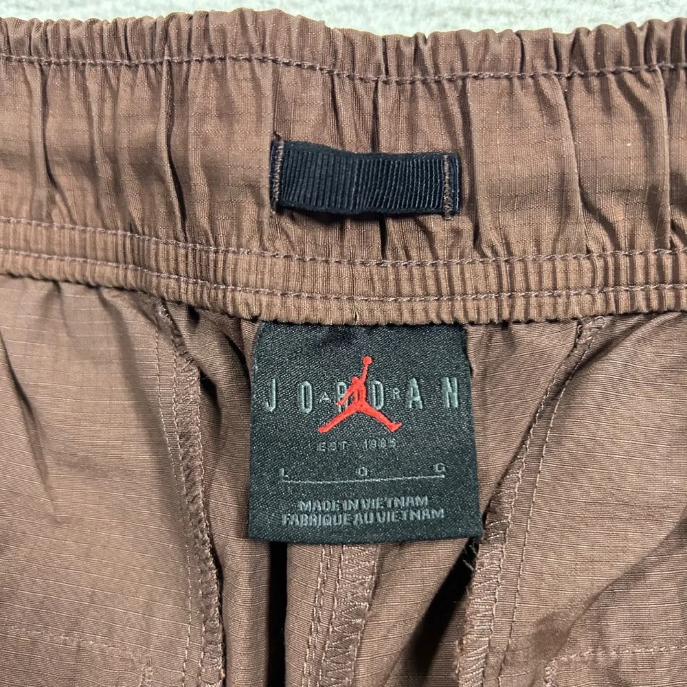 Air Jordan Heritage Cargo Pants Men's Large Brown Ripstop Bungee Hem Utility